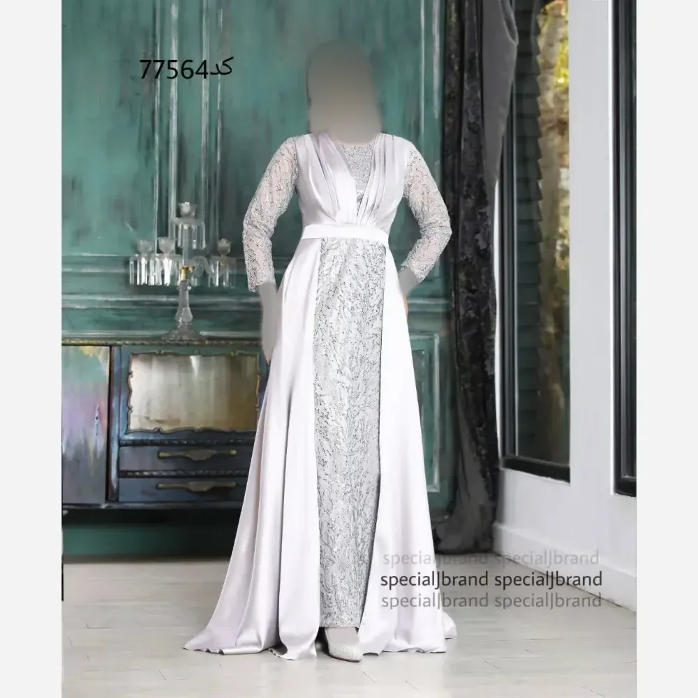 پیراهن مجلسی زنانه آرتمیس ماکسی فلوک شاین و ساتن قد 150 پشت زیپ سایزبندی کامل