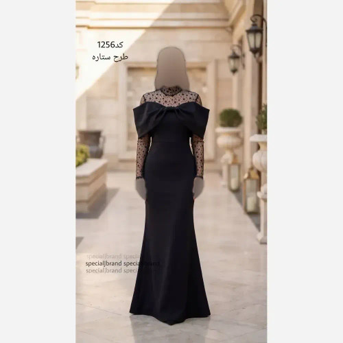 پیراهن مجلسی ماکسی ویکتوریا دالقیچ و فلوک مخمل قد 155 سایزبندی 48 تا 52