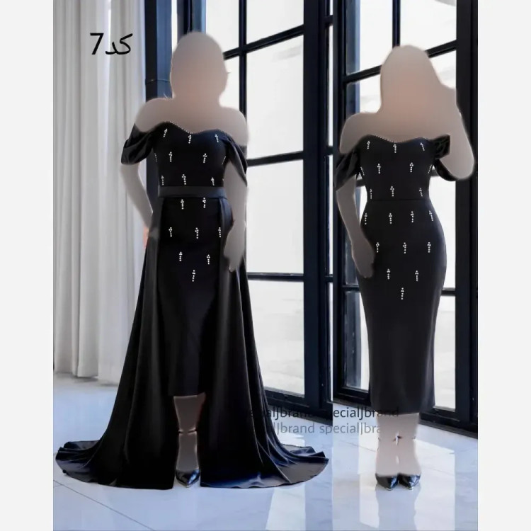 ماکسی مجلسی دو تیکه سراب مشکی دالقیچ و ساتن زنانه سایز 40 تا 52