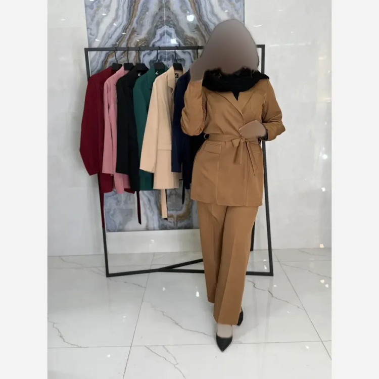 کت و شلوار زنانه طرح هاله جنس مازراتی در رنگ بندی متنوع و سایز 40 تا 50
