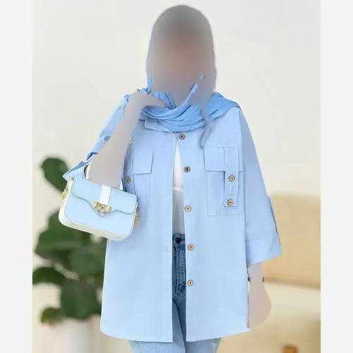 مانتو داکرون اعلا جیب صلیبی رنگ بندی طوسی تیره روشن سرخ سایز 1 2