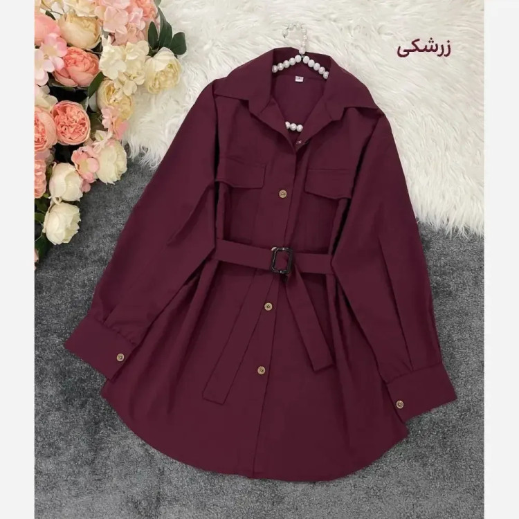مانتو داکرون اعلا کمربند دار زنانه در رنگ بندی و سایز متنوع