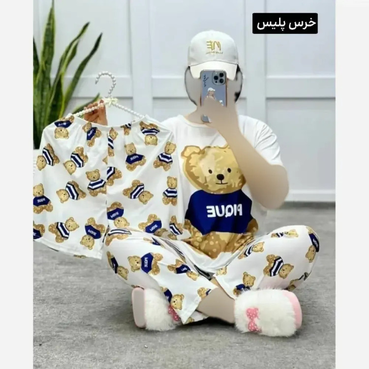 ست سه تیکه راحتی زنانه نخ پنبه فری سایز طرح دار