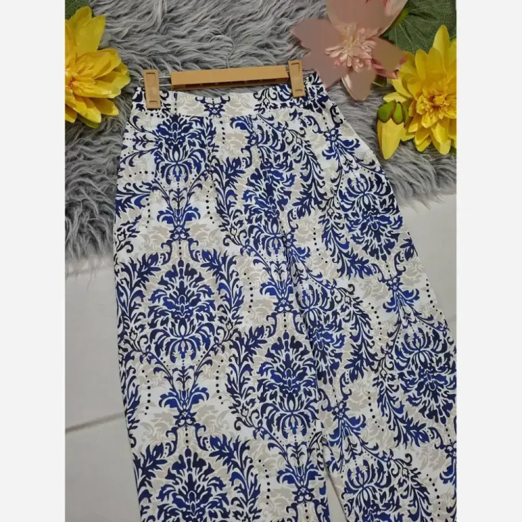 شلوار بگ طرحدار الیزه زنانه خنک و راحت سایزبندی 1 و 2