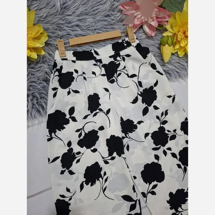 شلوار بگ طرحدار الیزه زنانه خنک و راحت سایزبندی 1 و 2