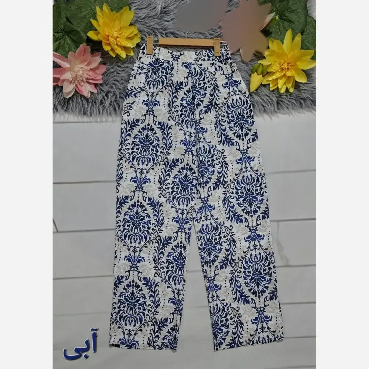 شلوار بگ طرحدار الیزه زنانه خنک و راحت سایزبندی 1 و 2