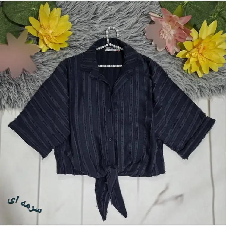 شومیز گره ای زنانه کراشه مدل ترند فری سایز 38 تا 48