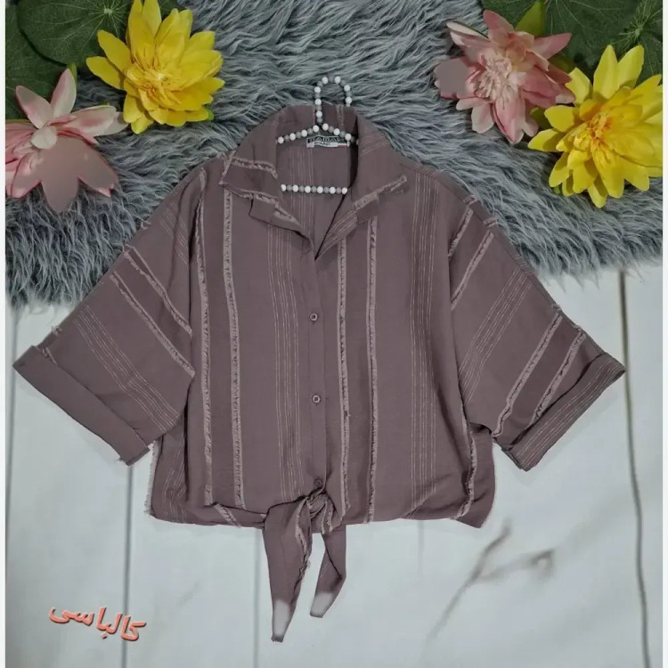 شومیز گره ای زنانه کراشه مدل ترند فری سایز 38 تا 48
