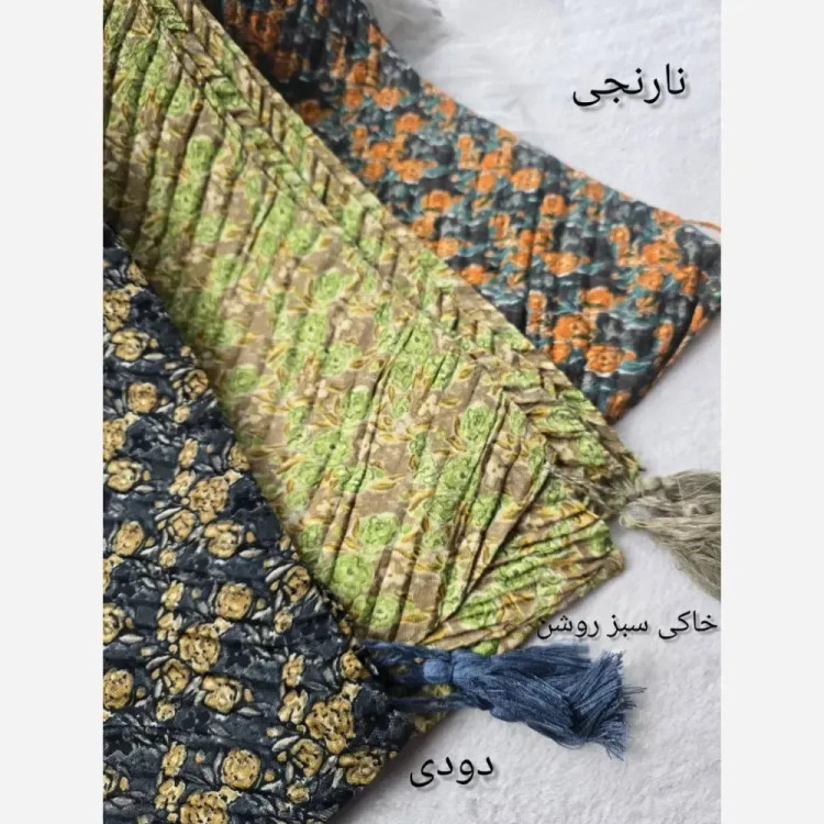 شال پلیسه ژاکارد کالکشن بهار ابعاد 51*200 فری سایز رنگ بندی متنوع