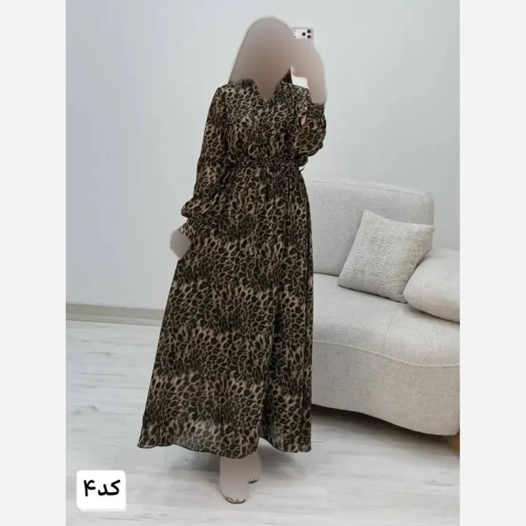 پیراهن ساحلی زنانه حریر آستردار فری سایز تا 46-48 کمر کشی و کمربنددار