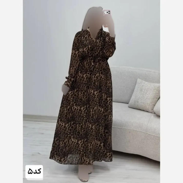 پیراهن ساحلی زنانه حریر آستردار فری سایز تا 46-48 کمر کشی و کمربنددار