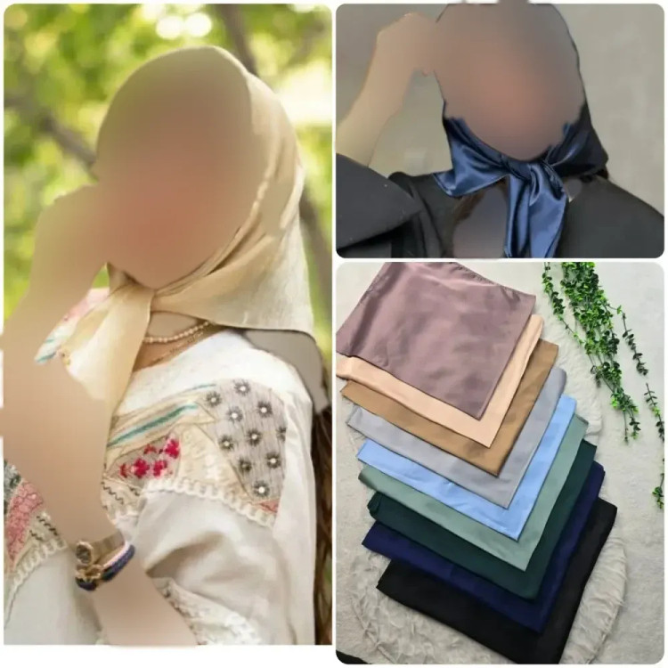 مینی اسکارف ساتن سیلک ابعاد 75*75 رنگبندی شیک و عروسکی بهاره