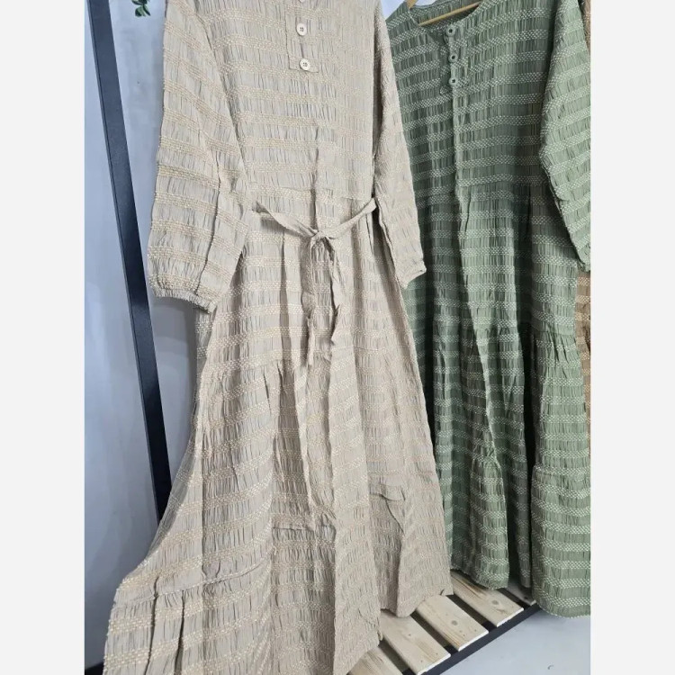 ساحلی کوک دوزی مراکشی زنانه مدل کلوش و جیب دار فری سایز 38-48 قد 130 و 127