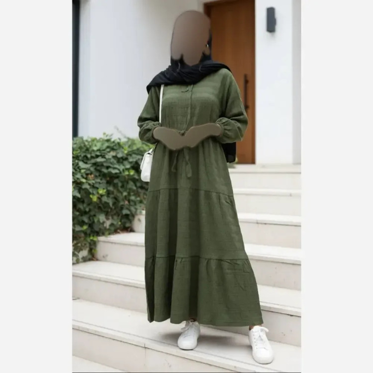 ساحلی کوک دوزی مراکشی زنانه مدل کلوش و جیب دار فری سایز 38-48 قد 130 و 127