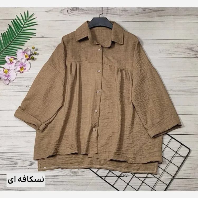 شومیز مانتویی دخترانه مدل دلا جنس شانتون فری سایز