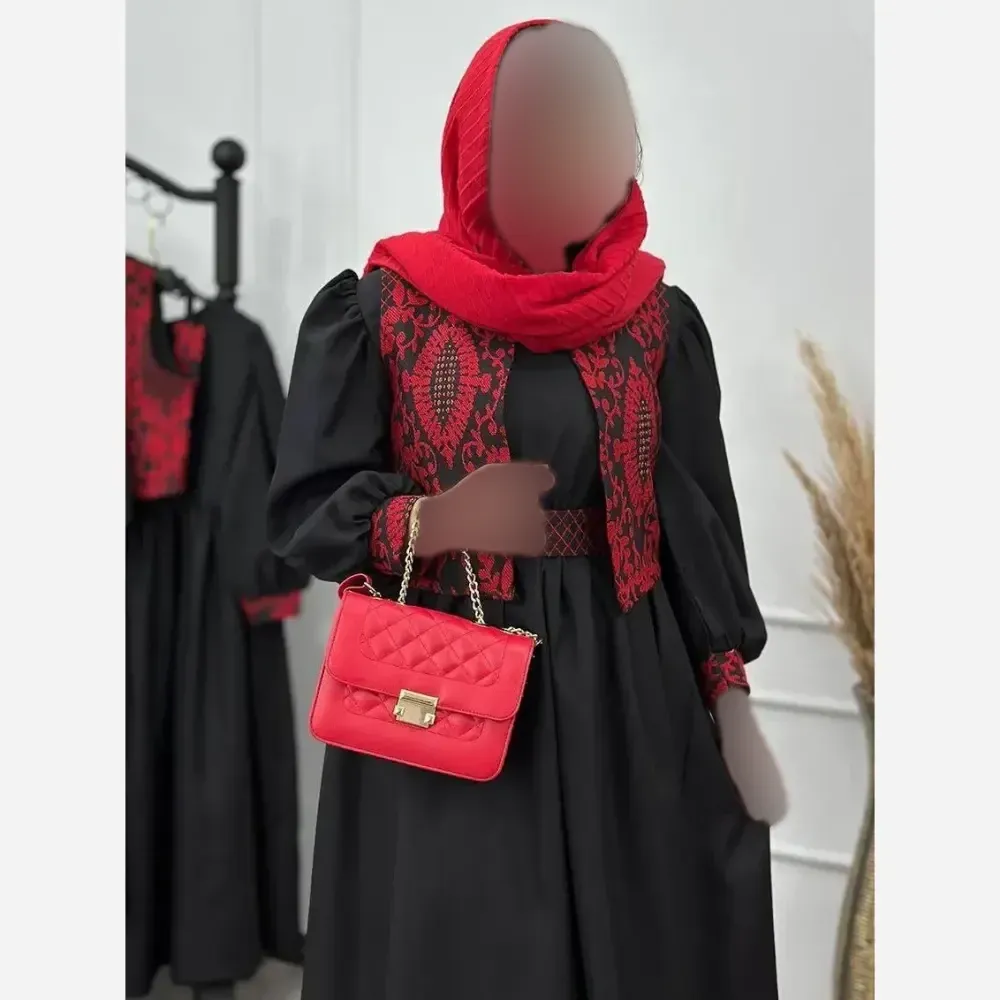 سارافون زنانه مدل سیمارو جنس تافته و کرپ پرشین فری سایز 36 تا 46