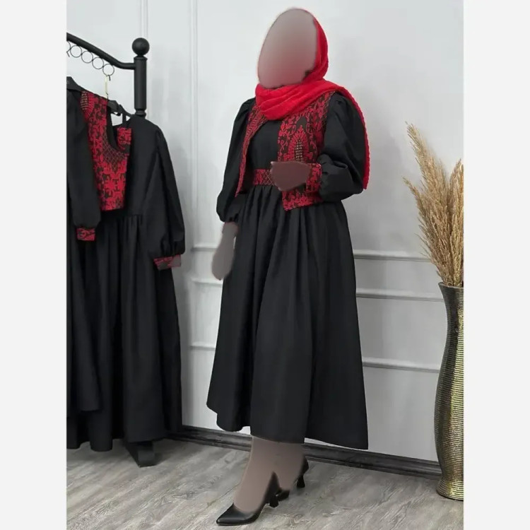 سارافون زنانه مدل سیمارو جنس تافته و کرپ پرشین فری سایز 36 تا 46