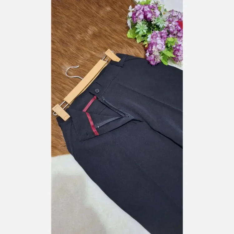 شلوار دمپا گشاد زنانه پارچه مازراتی دبل درجه یک رنگ مشکی