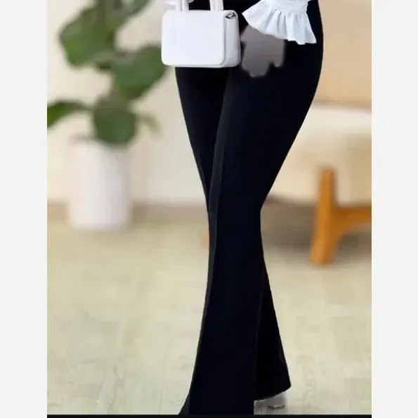 شلوار دمپا گشاد زنانه پارچه مازراتی درجه یک رنگ مشکی قد 100