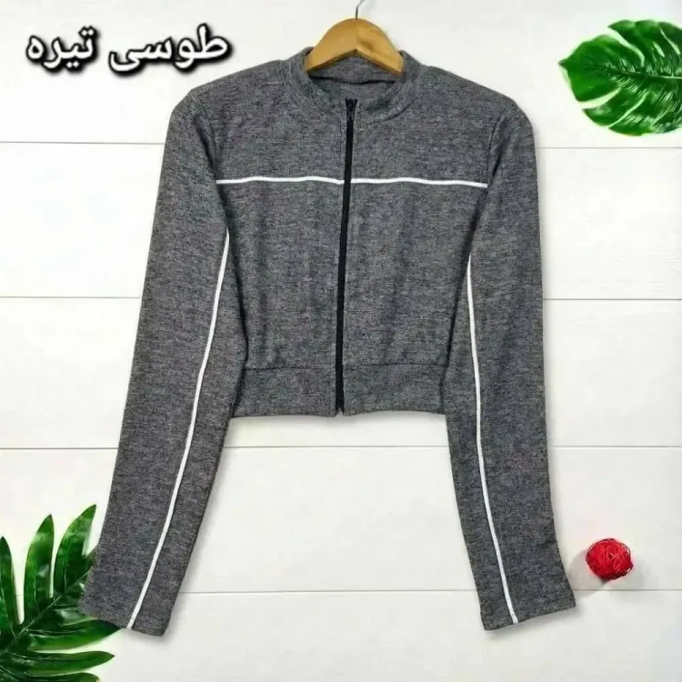 بلوز زنانه مدل هانیه جنس فانریپ کشی زیپ دار آستین بلند فری سایز