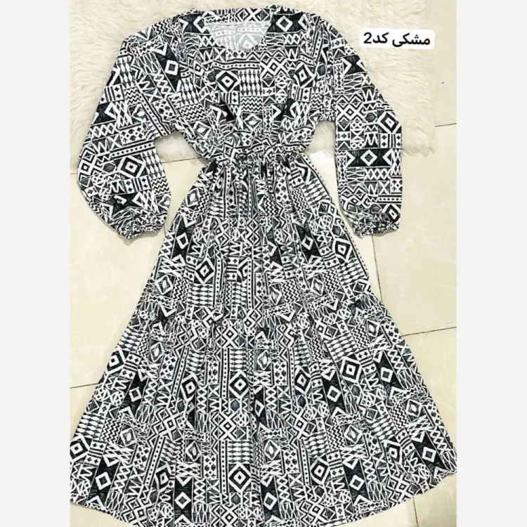 پیراهن ساحلی طرحدار زنانه جنس بوگاتی فری سایز