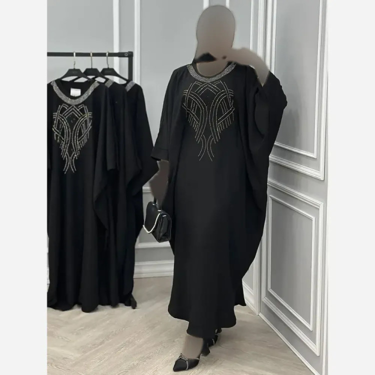 عبای زنانه مدل صاعقه جنس الیزه فری سایز تا 54 رنگ مشکی قد 135
