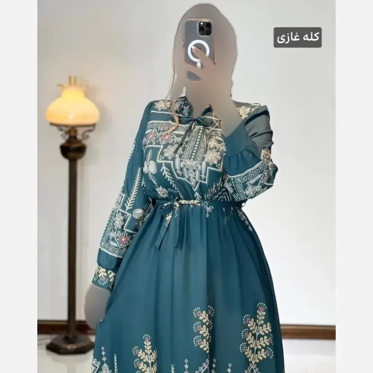 پیراهن ساحلی زنانه مدل نیوشا جنس فلور نخ درجه یک فری سایز