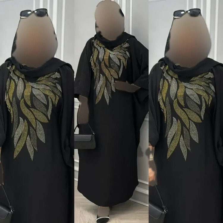 عبا زنانه مدل نارسیس جنس الیزه فری سایز رنگ مشکی