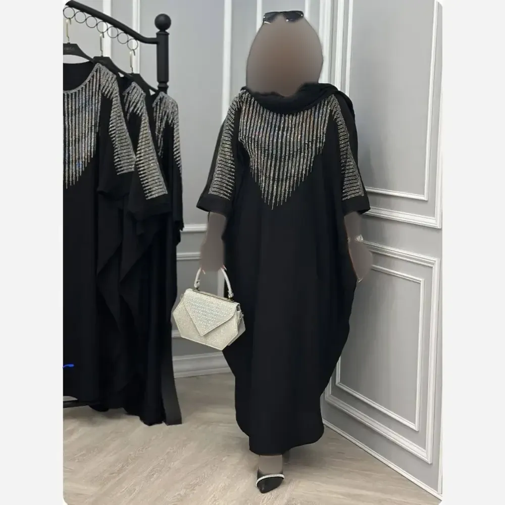 عبا زنانه مدل مینا جنس الیزه فری سایز رنگ مشکی