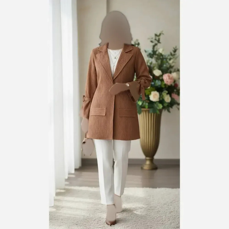 کت زنانه دلسانا مدل آستین عروسکی سایز 38 تا 48