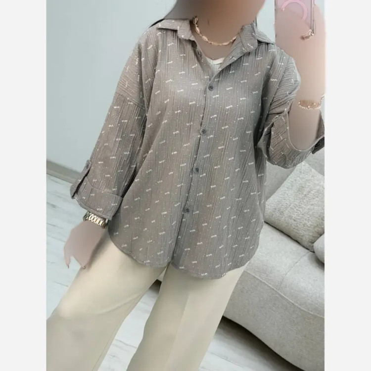 شومیز زنانه مدل miu miu جنس ایوا کاملس نگین دار فری سایز 38 تا 46