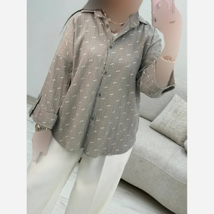 شومیز زنانه مدل miu miu جنس ایوا کاملس نگین دار فری سایز 38 تا 46