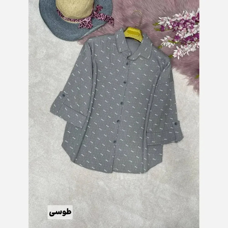 شومیز زنانه مدل miu miu جنس ایوا کاملس نگین دار فری سایز 38 تا 46