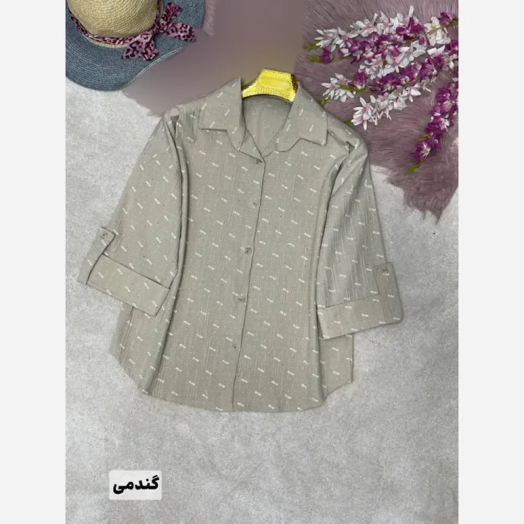 شومیز زنانه مدل miu miu جنس ایوا کاملس نگین دار فری سایز 38 تا 46