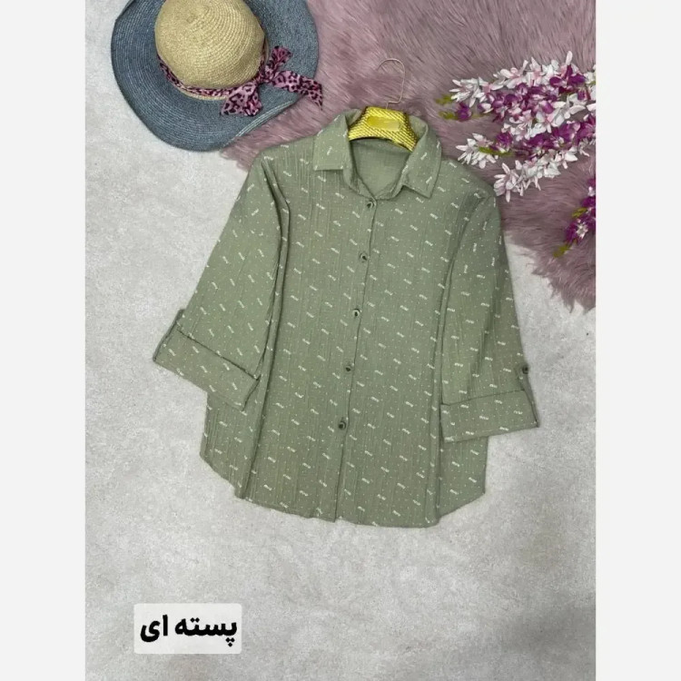 شومیز زنانه مدل miu miu جنس ایوا کاملس نگین دار فری سایز 38 تا 46