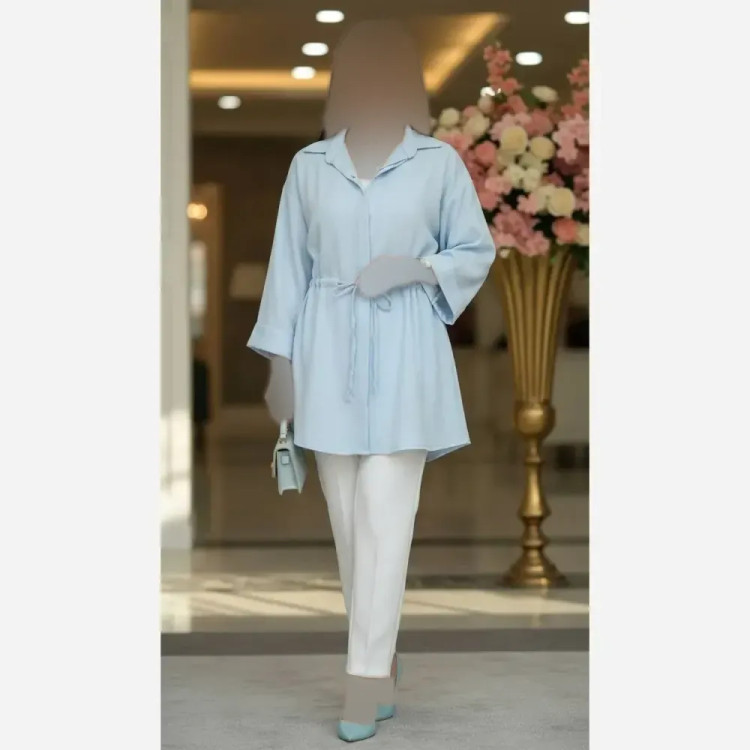 مانتو زنانه جنس ویو قاپک مخفی مدل 2283 در 6 رنگ و دو سایز