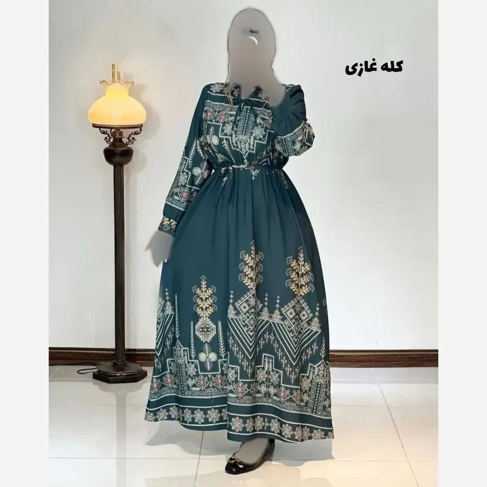 پیراهن ساحلی زنانه مدل روشنا جنس فلور نخ درجه یک فری سایز
