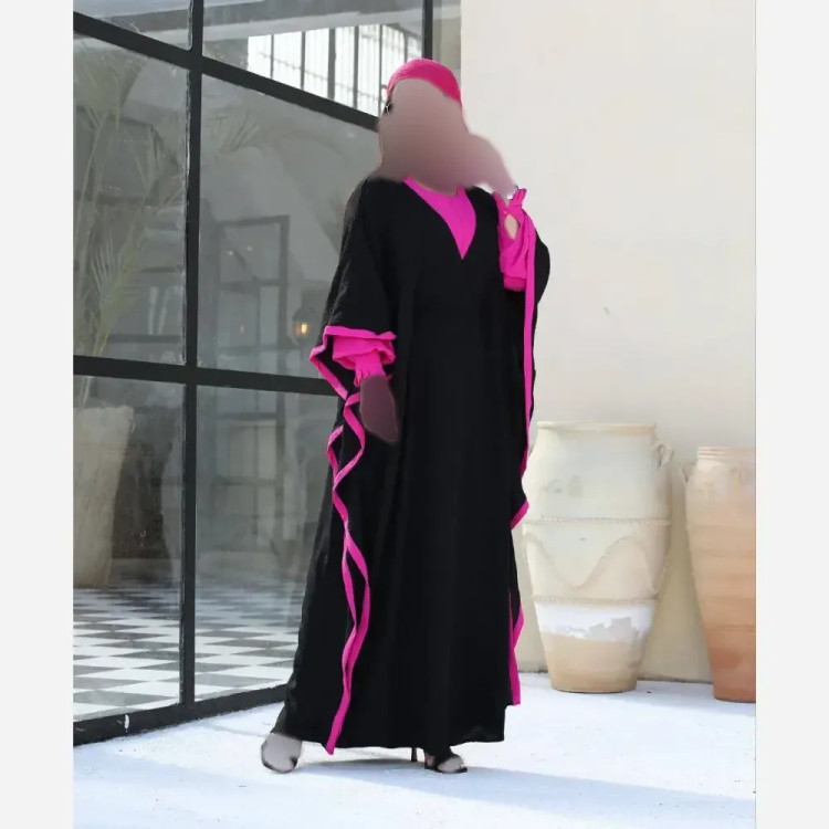 عبا زنانه طرح دیبا جنس ابروبادی فری سایز 38 تا 52 زیپدار