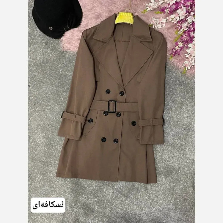 ترنچ کت زنانه مدل نفس جنس لنینت فری سایز 38 تا 46