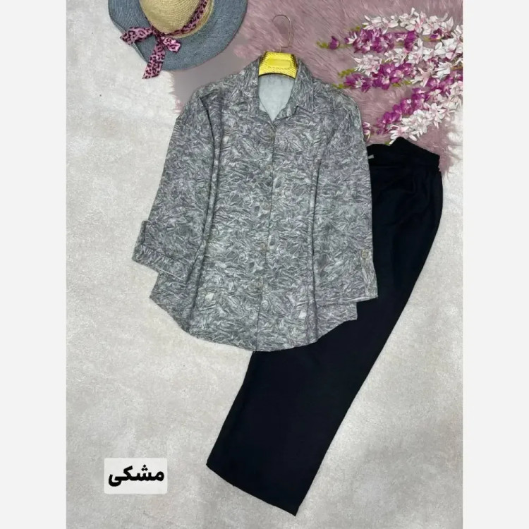ست شومیز و شلوار زنانه جنس شانتون فری سایز 38 تا 46