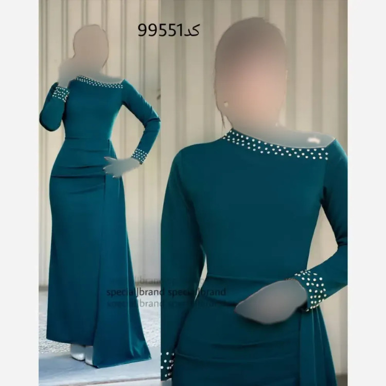 پیراهن ماکسی مجلسی زنانه مدل رزا جنس دالقیچ زیپدار قد 160