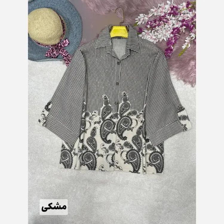 شومیز لنین طرح بته جقه زنانه فری سایز 38 تا 46