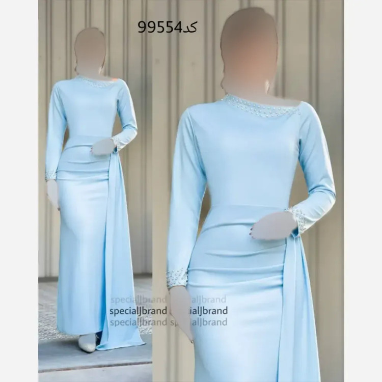 پیراهن ماکسی مجلسی زنانه مدل رزا جنس دالقیچ زیپدار قد 160