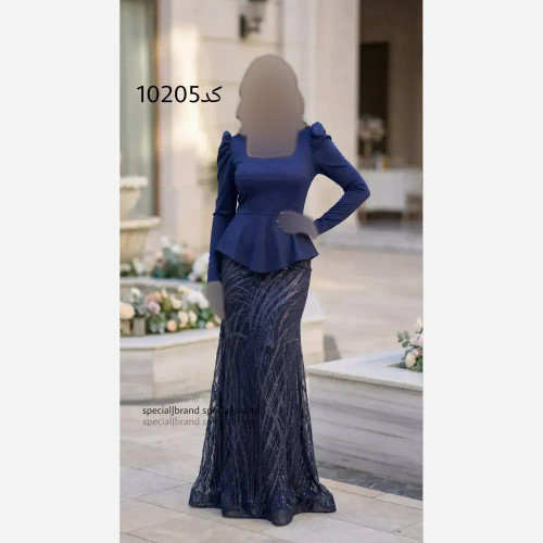 پیراهن ماکسی مجلسی زنانه مدل سوین جنس کرپ کش و فلوک شاین قد 150