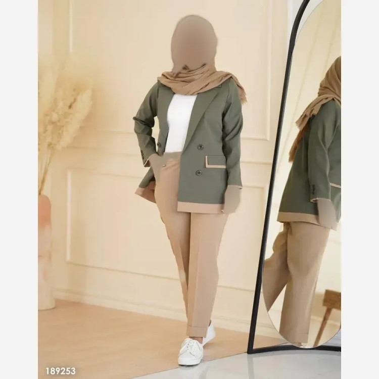 کت و شلوار زنانه مدل سوران جنس لنینت سایز 38 تا 46