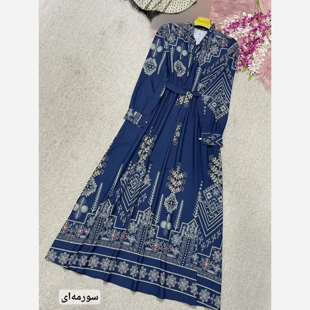 پیراهن ساحلی سنتی زنانه جنس فلور نخ درجه یک سایز فری 38 تا 46