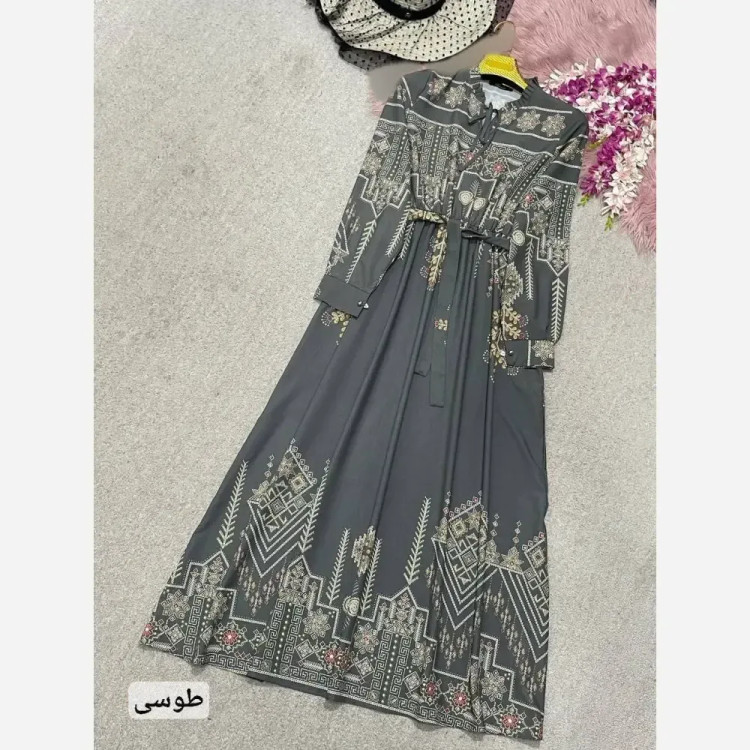 پیراهن ساحلی سنتی زنانه جنس فلور نخ درجه یک سایز فری 38 تا 46