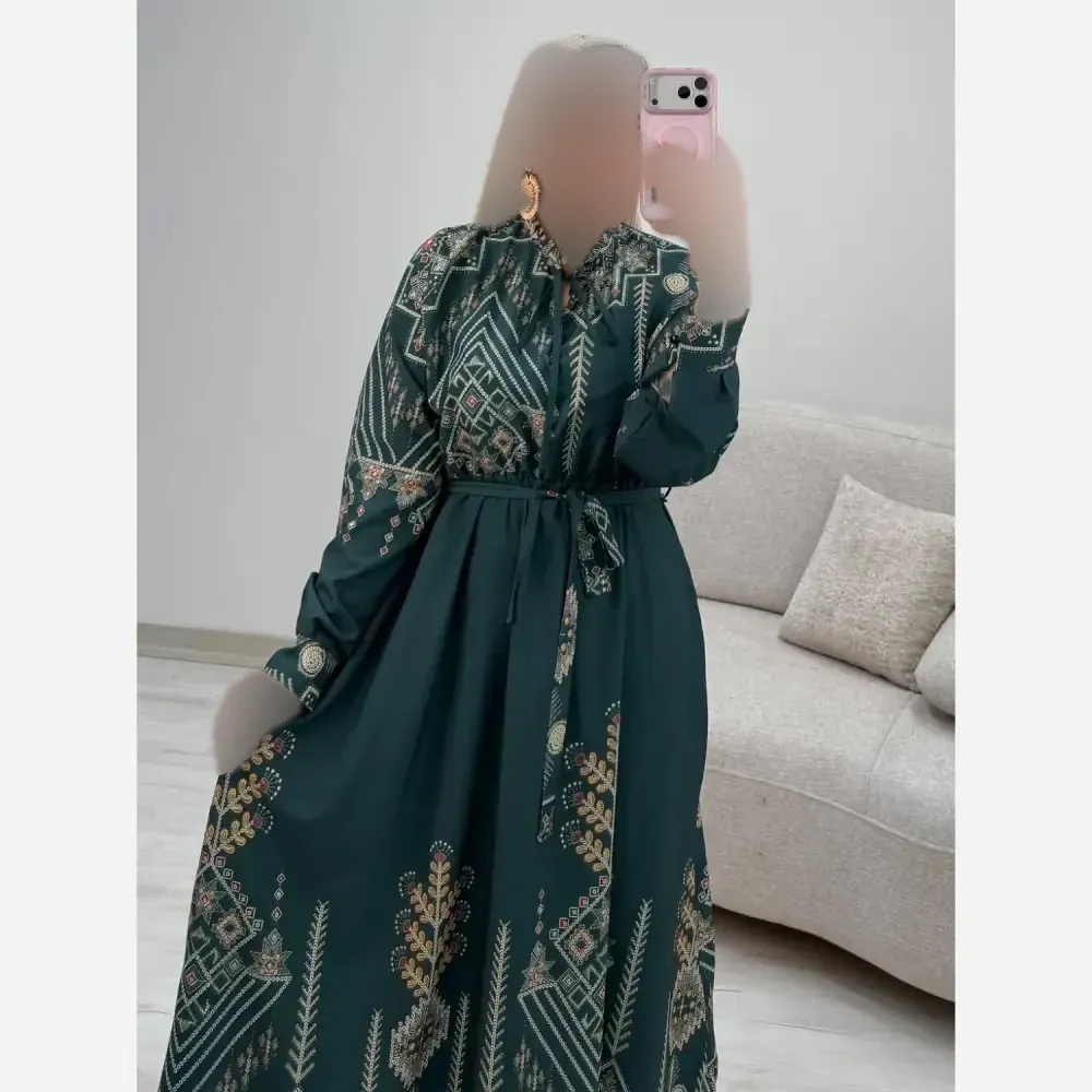 پیراهن ساحلی سنتی زنانه جنس فلور نخ درجه یک سایز فری 38 تا 46