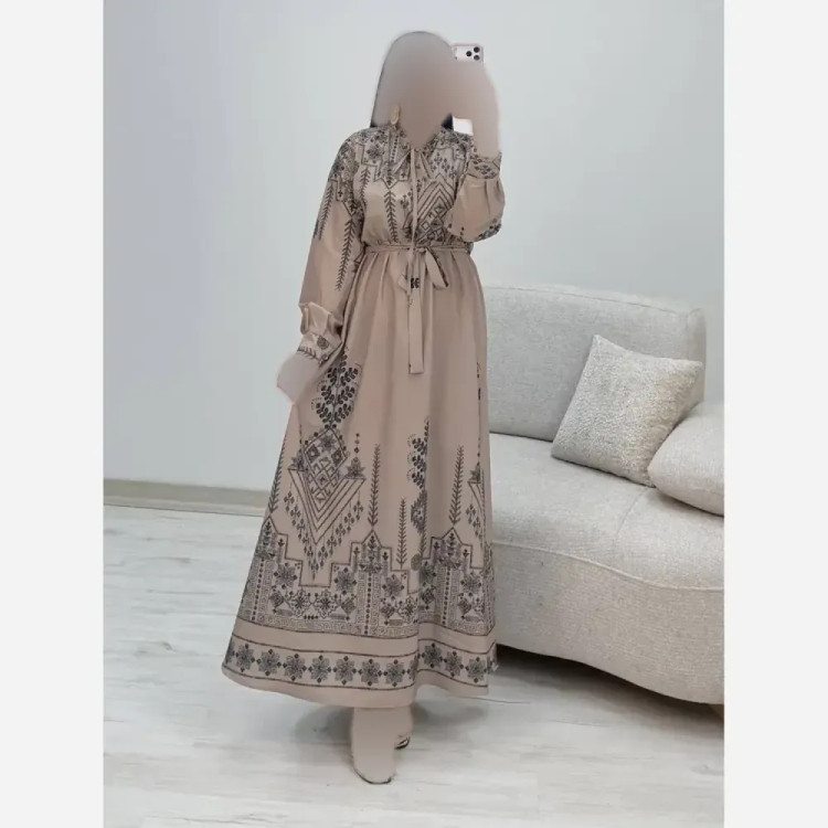 پیراهن ساحلی سنتی زنانه جنس فلور نخ درجه یک سایز فری 38 تا 46