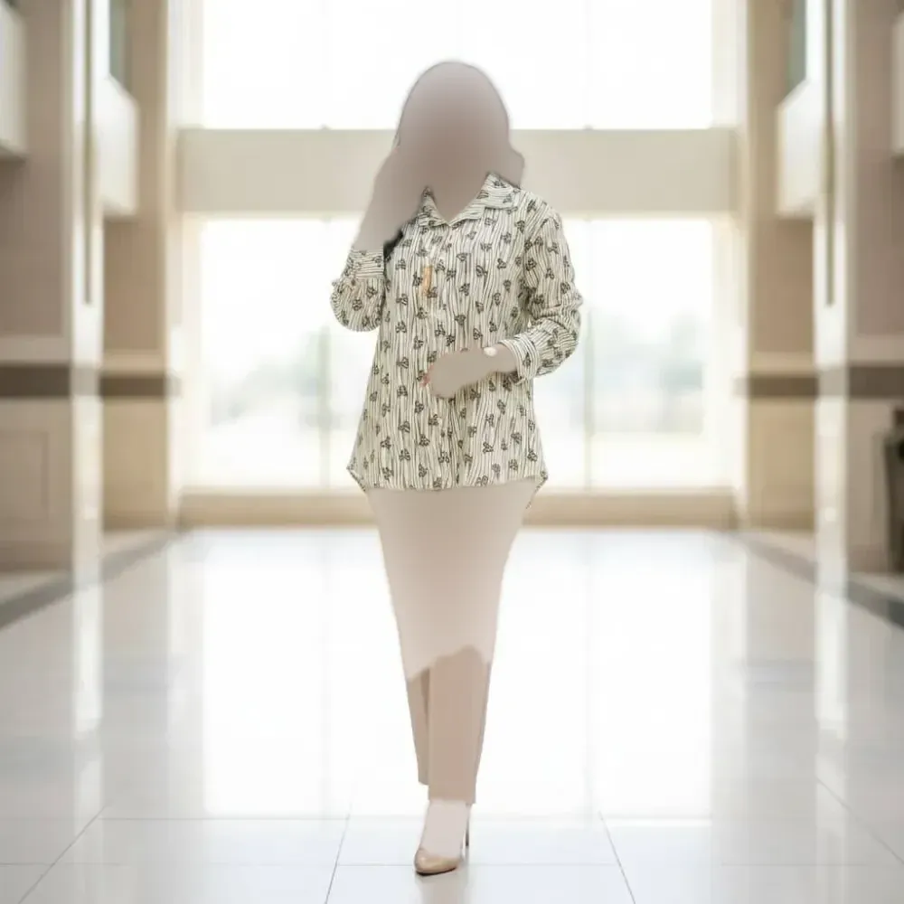 شومیز مانتویی زنانه مدل پاپیون جنس ینزی درجه یک فری سایز